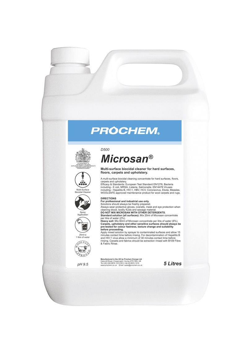 Prochem Microsan 5L Multi-surface biocidal hard surface cleaner